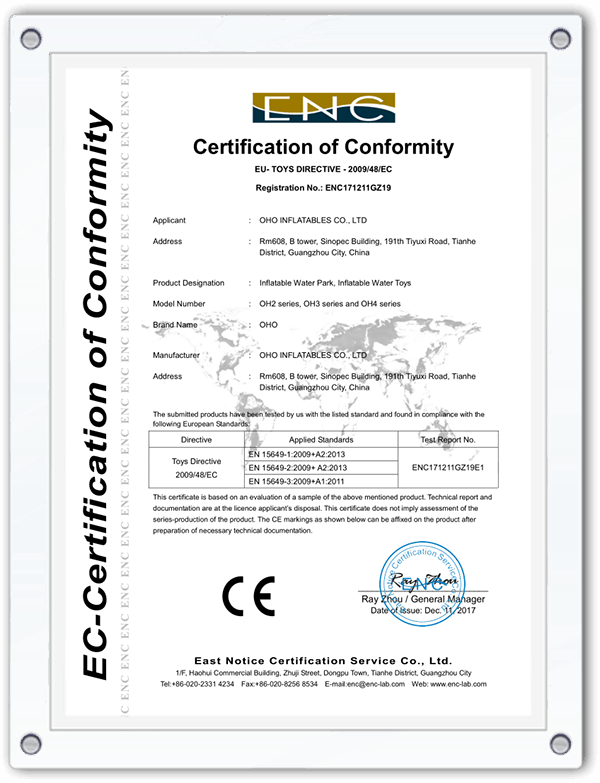 oho-şişme-su parkı-tr-15649-ce-sertifikası